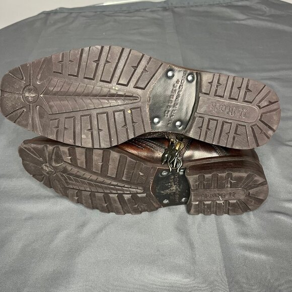 Mark Nason Boots 71785 Men Size 8.5 Brown Leather Zip Sword Cross Lounge U ROCK - Picture 3 of 13